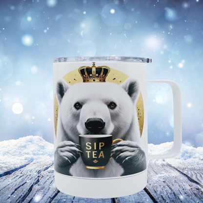 King  Polar Bear "Sip Tea" 12 oz coffee mug with free coaster