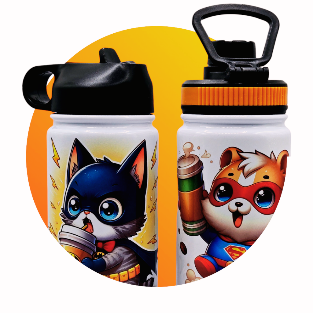 12 oz Kids water bottle with  flip lid for your child's hydration needs.