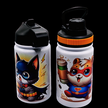 12 oz Kids water bottle with  flip lid for your child's hydration needs.