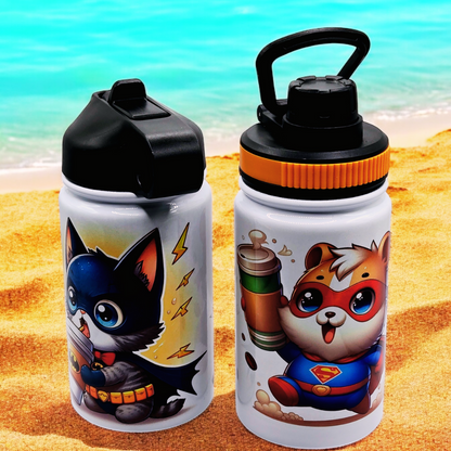 12 oz Kids water bottle with  flip lid for your child's hydration needs.