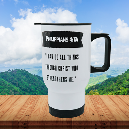 Inspirational bible verse 17 oz coffee travel mug tumbler with free coaster