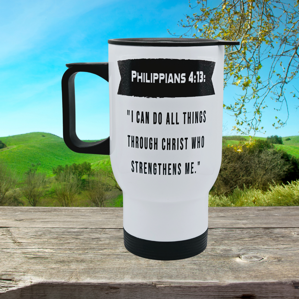 Inspirational bible verse 17 oz coffee travel mug tumbler with free coaster