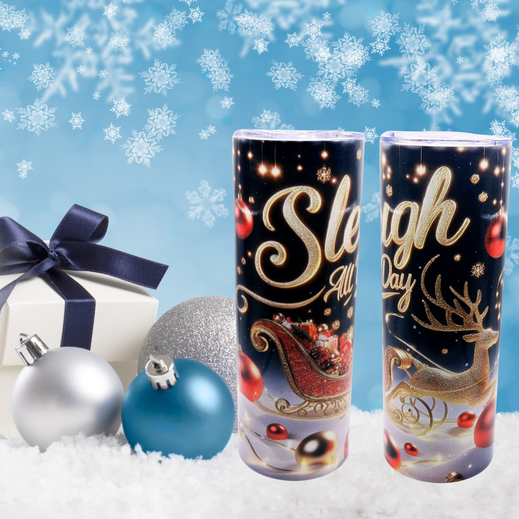 "Sleigh All Day Christmas Tumbler – Jingle All the Way in Style!"