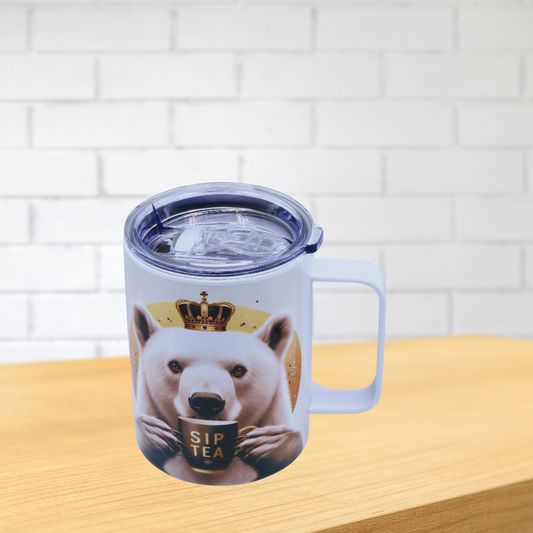 50% OFF 12 oz coffee mug with free coaster, 'polar bear'