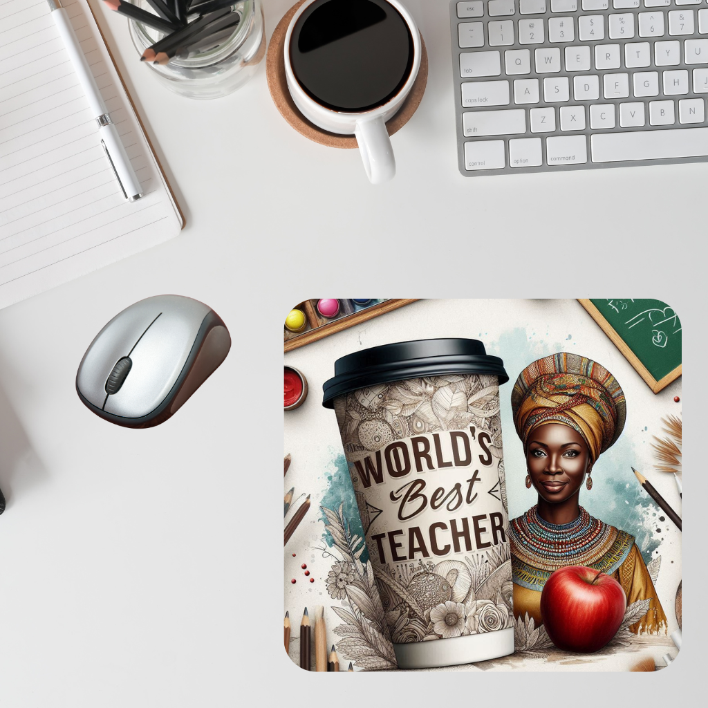 "World's Best Teacher" Mousepad (8.5 x 7.1 x 0.12)