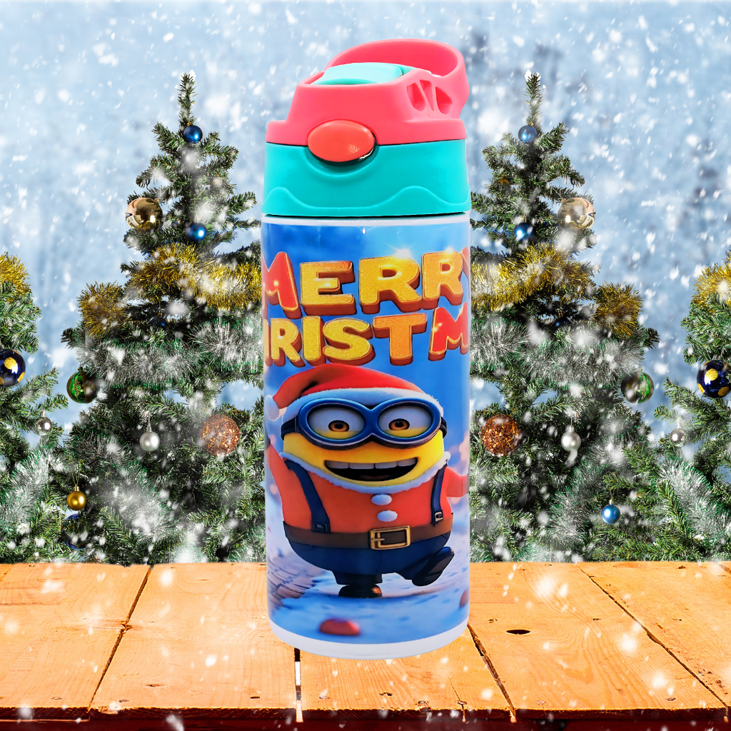 "Adorable Christmas Water Bottle for Kids – 12 oz!"