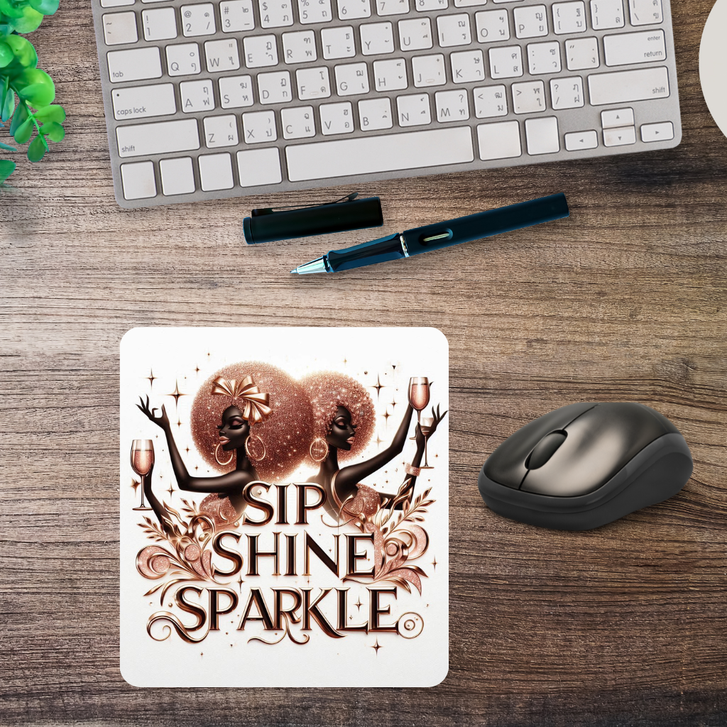 "Sip Shine Sparkle" Mousepad (8.5 x 7.1 x 0.12)