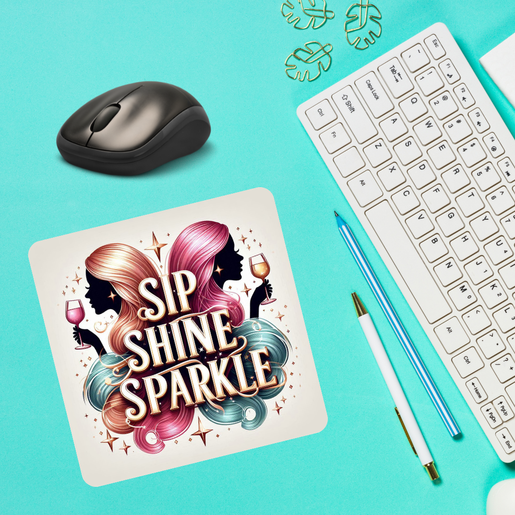 'Sip Shine Sparkle' Mousepad (8.5 x 7.1 x 0.12)