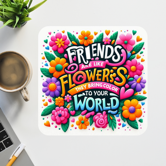 Friends are like flowers mouse pad (9.4x7.9x0.12)