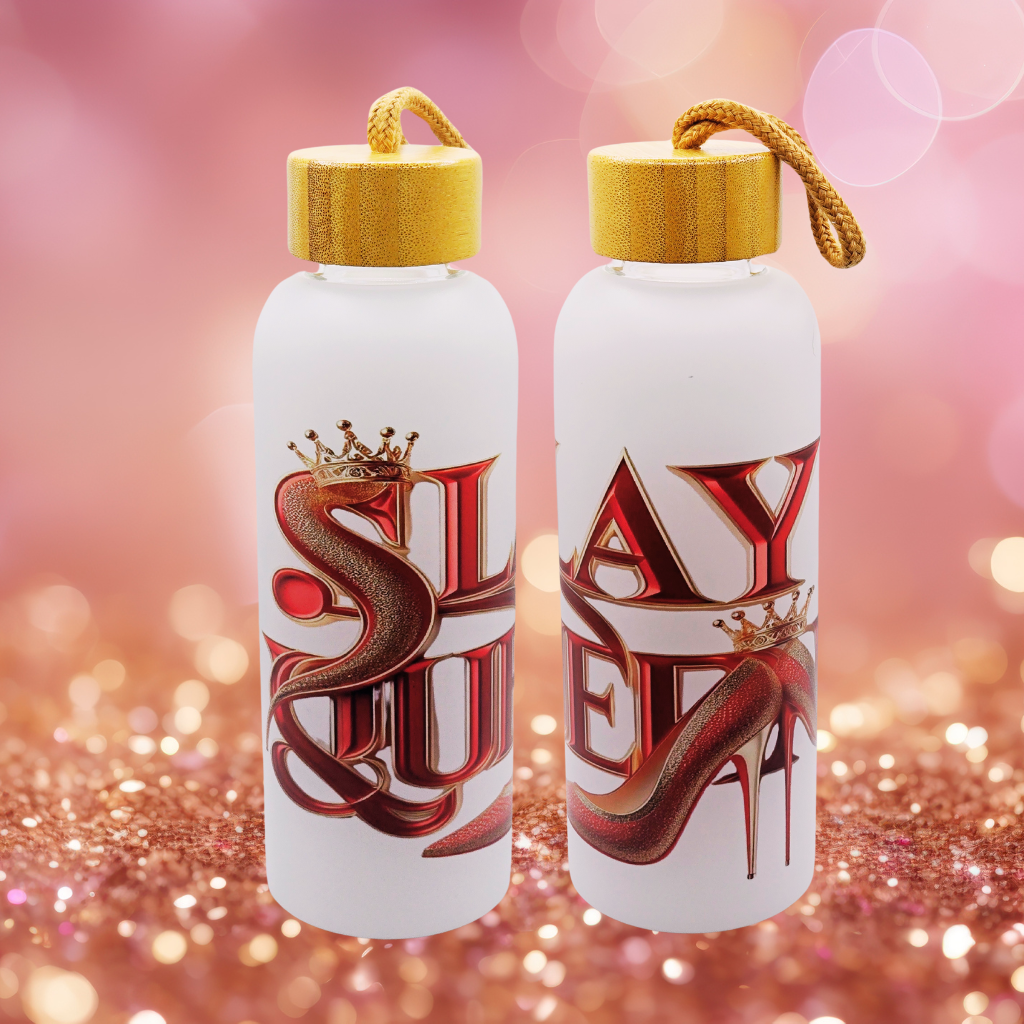 "Slay Queen" Glass Water Bottle 20oz