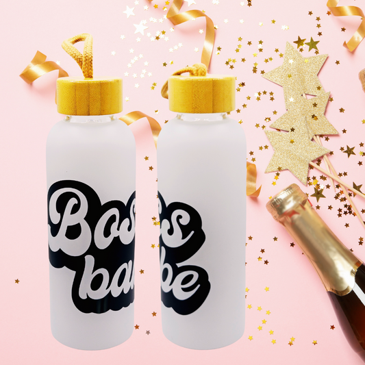 "Boss Babe" Glass Water Bottle  20oz