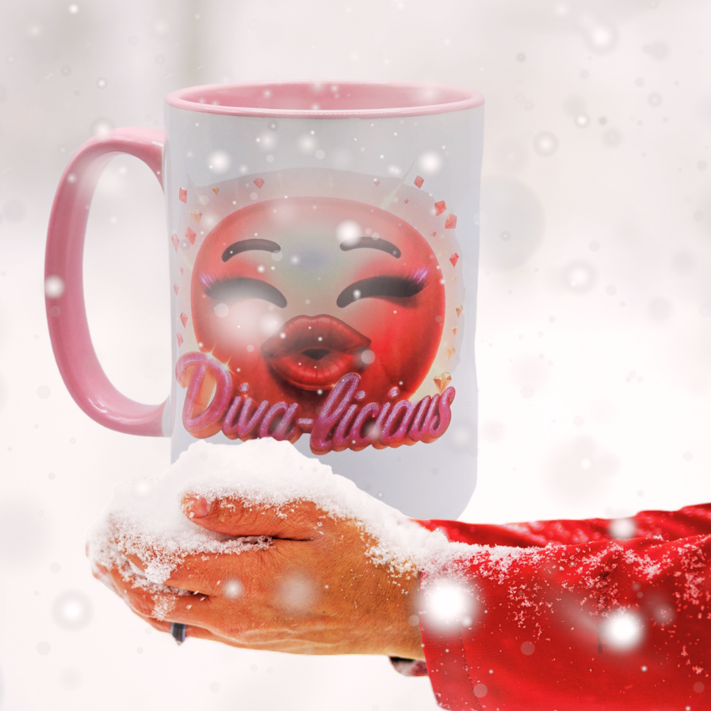 'Diva-licious' 15 oz ceramic coffee mug with free coaster