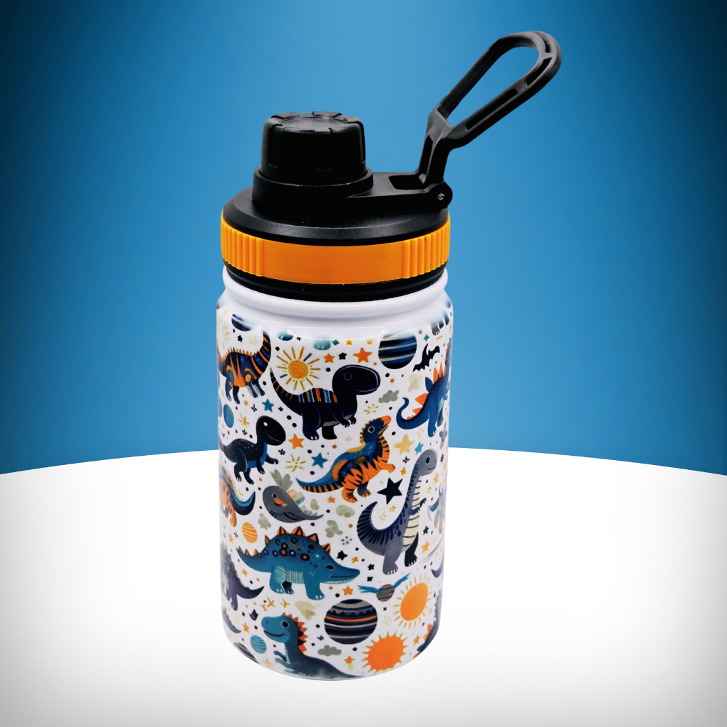 12 oz Kids water bottle with  flip lid for your child's hydration needs.