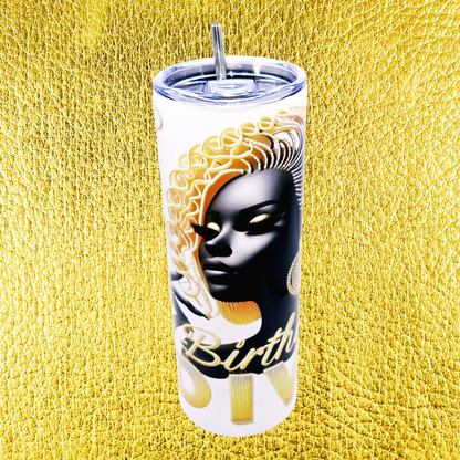 "Birthday Diva" 20 oz Tumbler with Leak-proof slide lid and metal straw