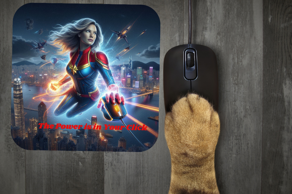 Captain Marvel "The Power is in Your Click" Mousepad (8.5 x 7.1 x 0.12)