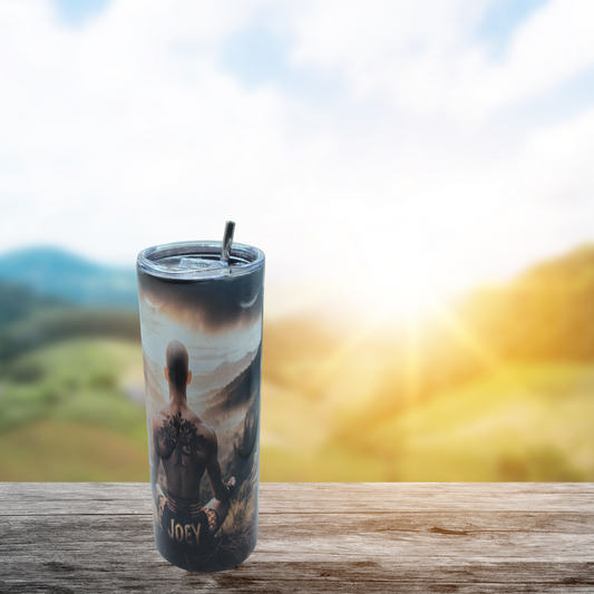 Custom Design 20 oz "JOEY" Tumbler with Leak-proof slide lids and metal straw