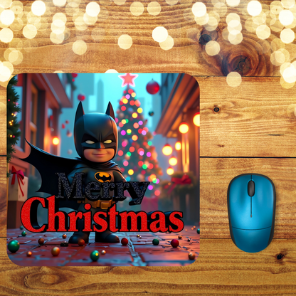 "Kid Batman Merry Christmas" Mousepad (8.5 x 7.1 x 0.12)