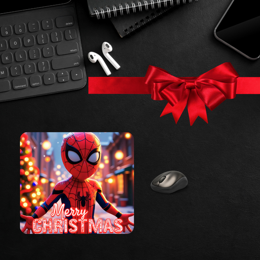 "Kid Spidey Merry Christmas" Mousepad (8.5 x 7.1 x 0.12)