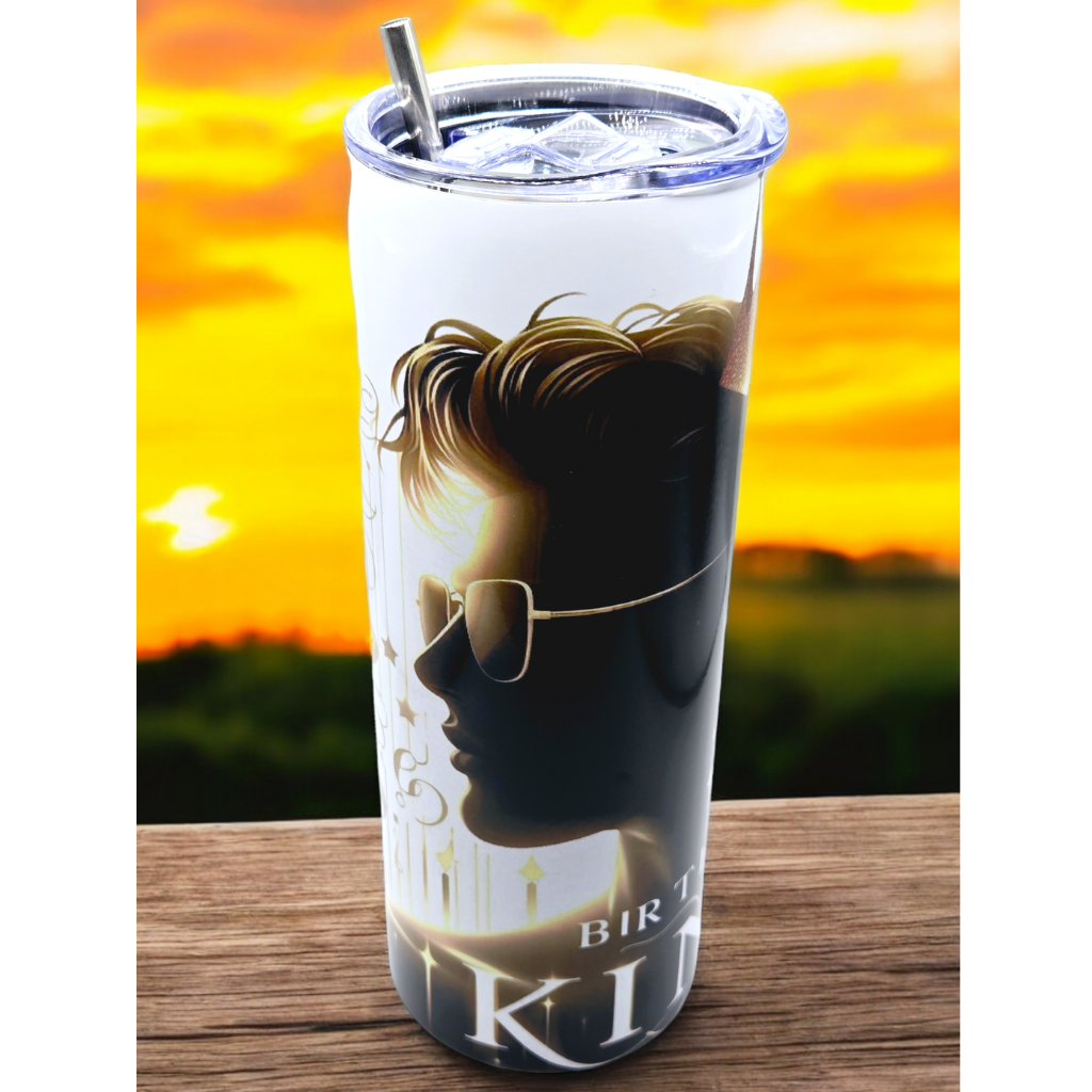 "Birthday King" 20 oz Tumbler with Leak-proof slide lid and metal straw