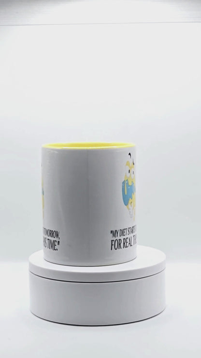 50% OFF 11 oz Coffee Mug with yellow love handle