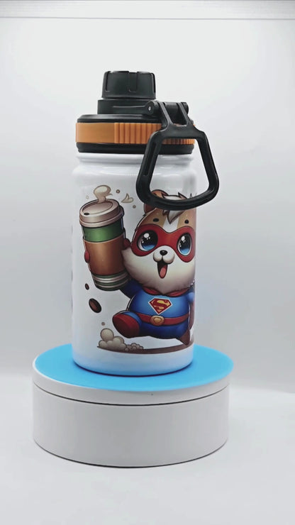 12 oz Kids water bottle with  flip lid for your child's hydration needs.