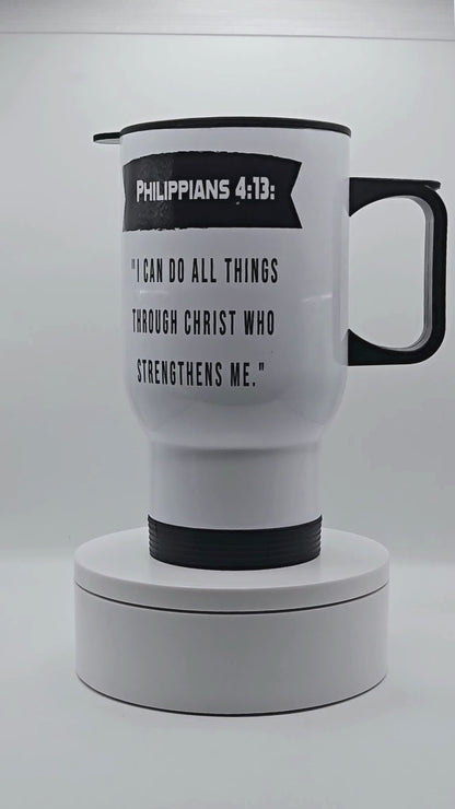 Inspirational bible verse 17 oz coffee travel mug tumbler with free coaster