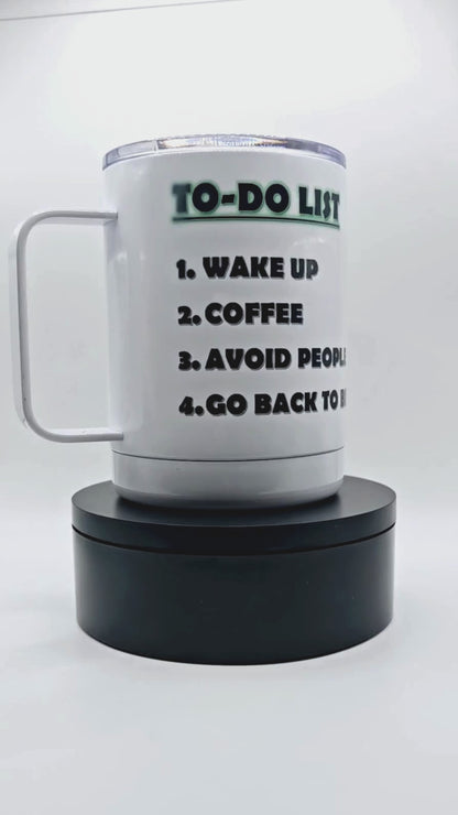 50% OFF 12 oz coffee mug with free coaster "To Do List" small scratch on handle