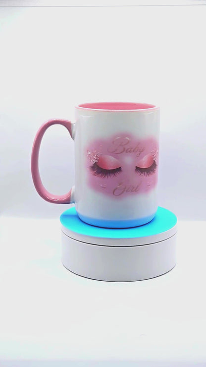 'Baby Girl' 15 oz ceramic coffee mug with free coaster