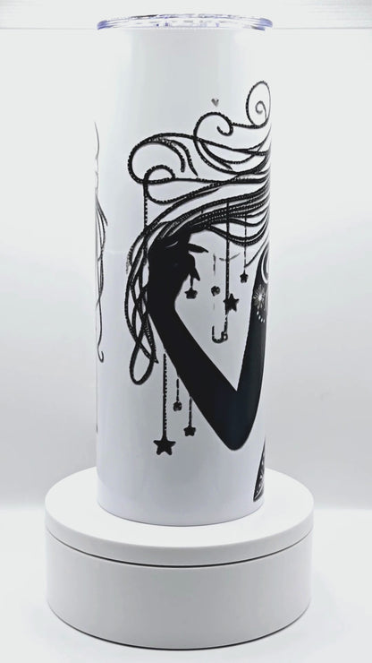 Custom Design "Birthday Girl Sue" 2pc 20 oz Tumbler with Leak-proof slide lid and metal straw