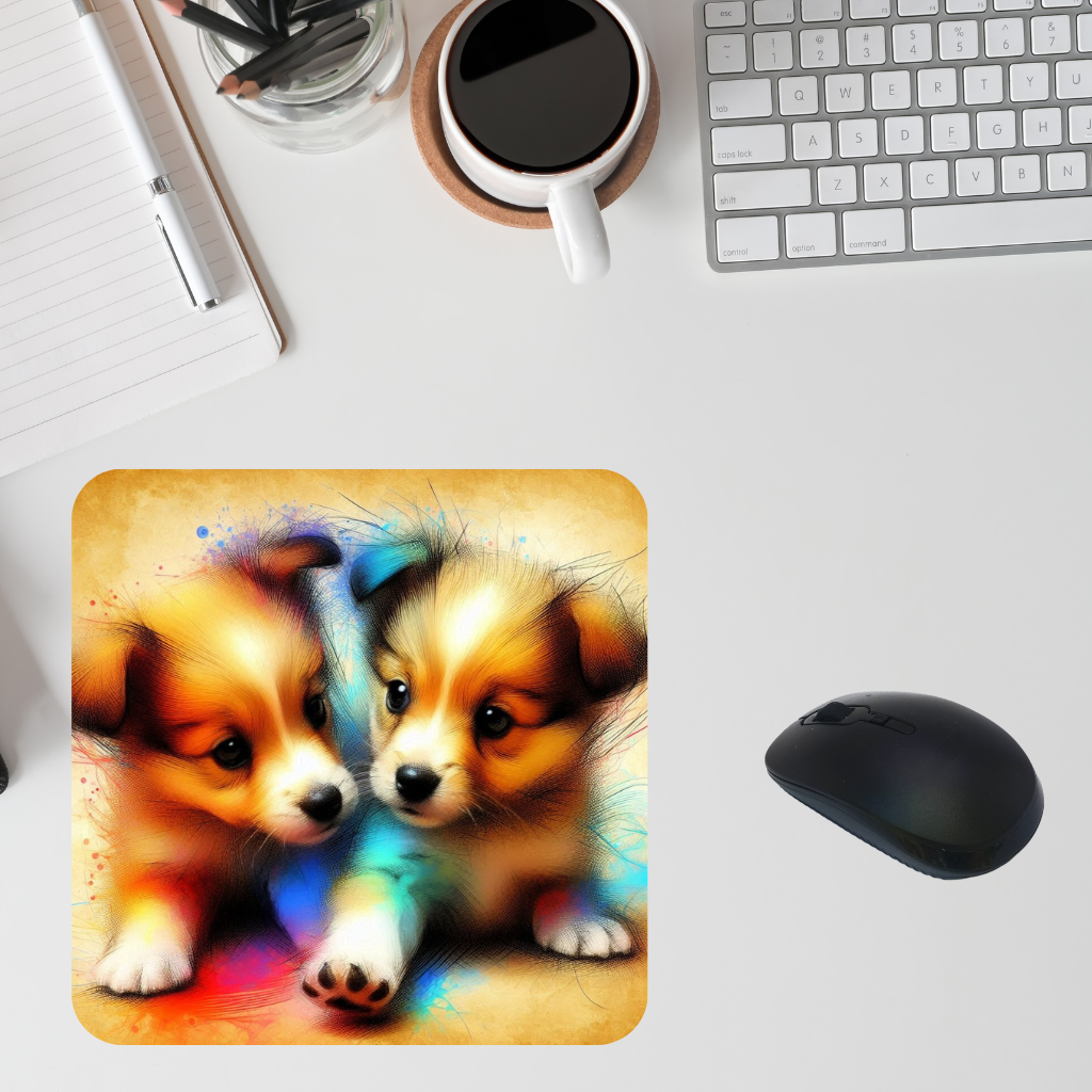 puppies Mousepad (8.5 x 7.1 x 0.12)