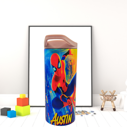 Custom Design Austin 15 oz Spiderman tumbler with handle lid and splash-proof lid