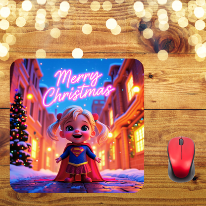 "Super Kid Merry Christmas" Mousepad (8.5 x 7.1 x 0.12)