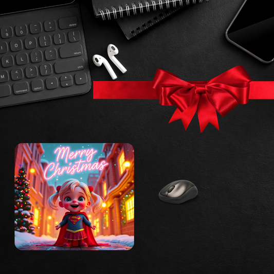 "Super Kid Merry Christmas" Mousepad (8.5 x 7.1 x 0.12)