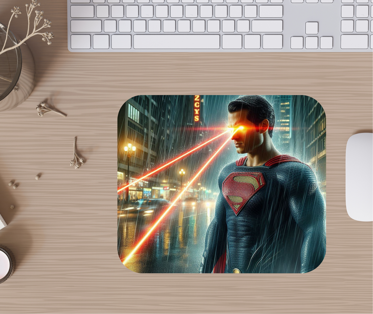 Superman laser eyes mousepad (9.4x7.9x0.12)